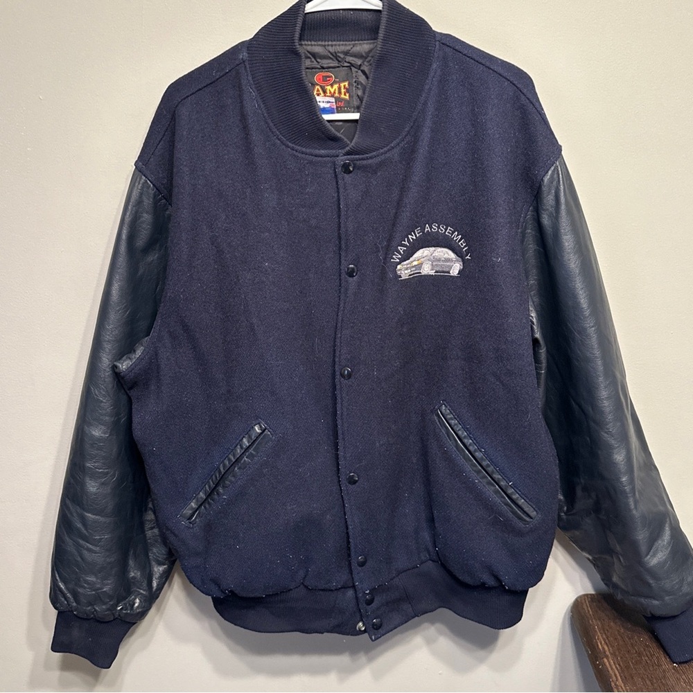 Vintage Game Sportswear Men's Wool Leather Varsity Jacket Sz 2X Black